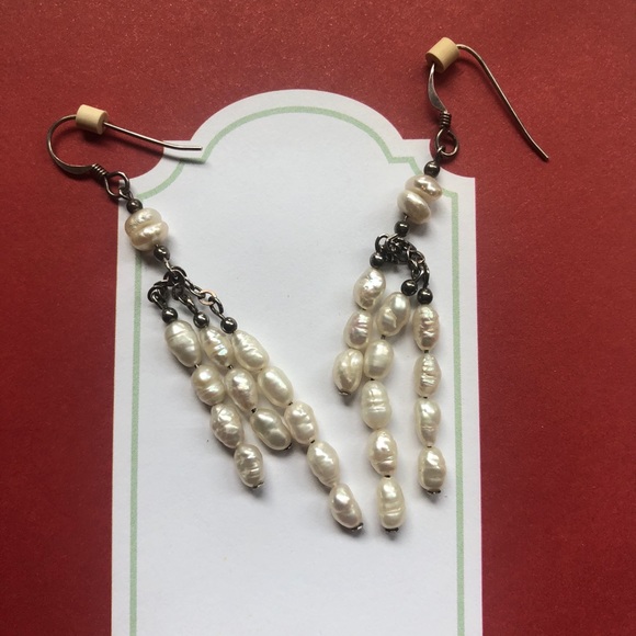 Fresh rice pearl chandelier earrings - Picture 2 of 4